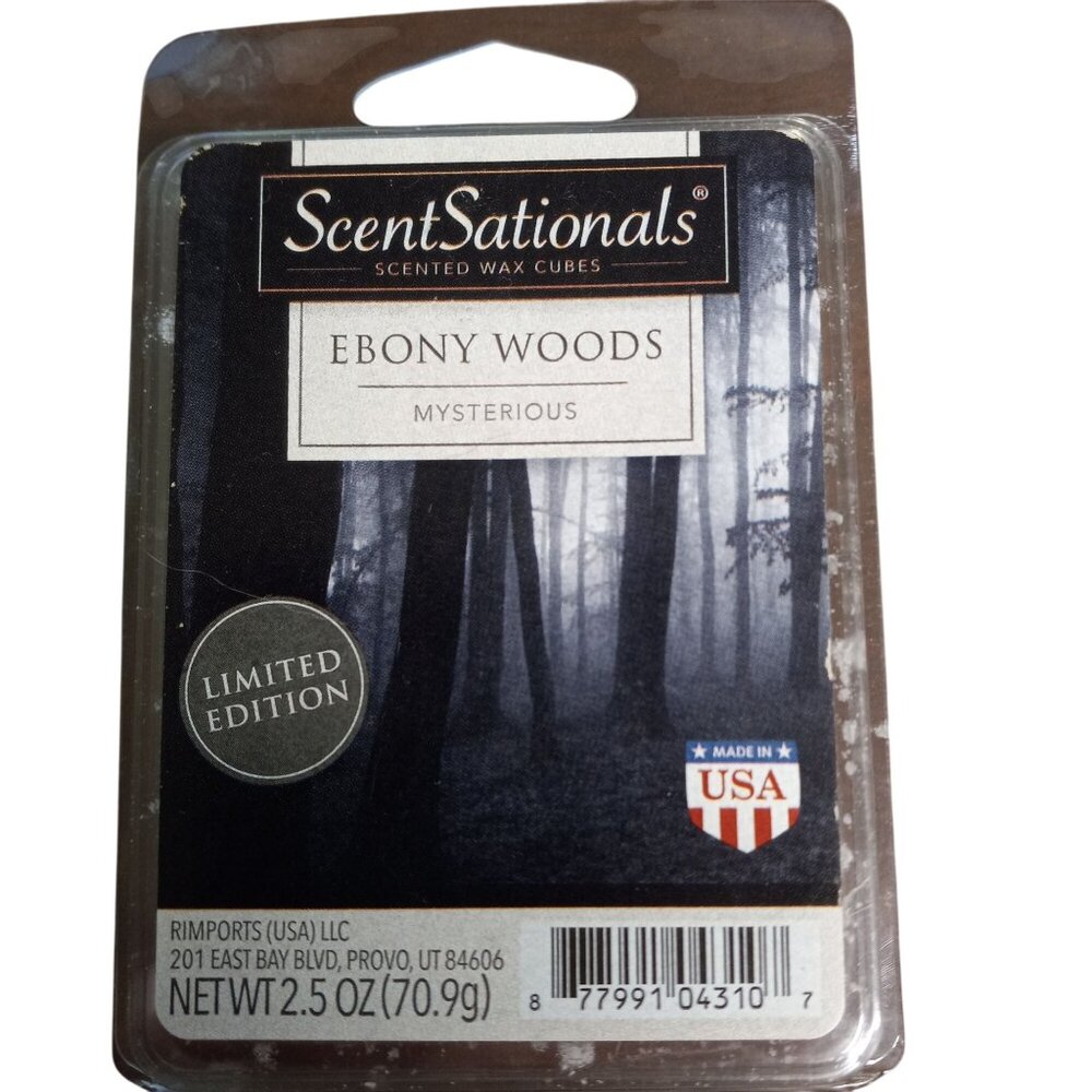ScentSationals Ebony Woods Mysterious Wax Cubes LE 2.5 oz Discontinued NEW